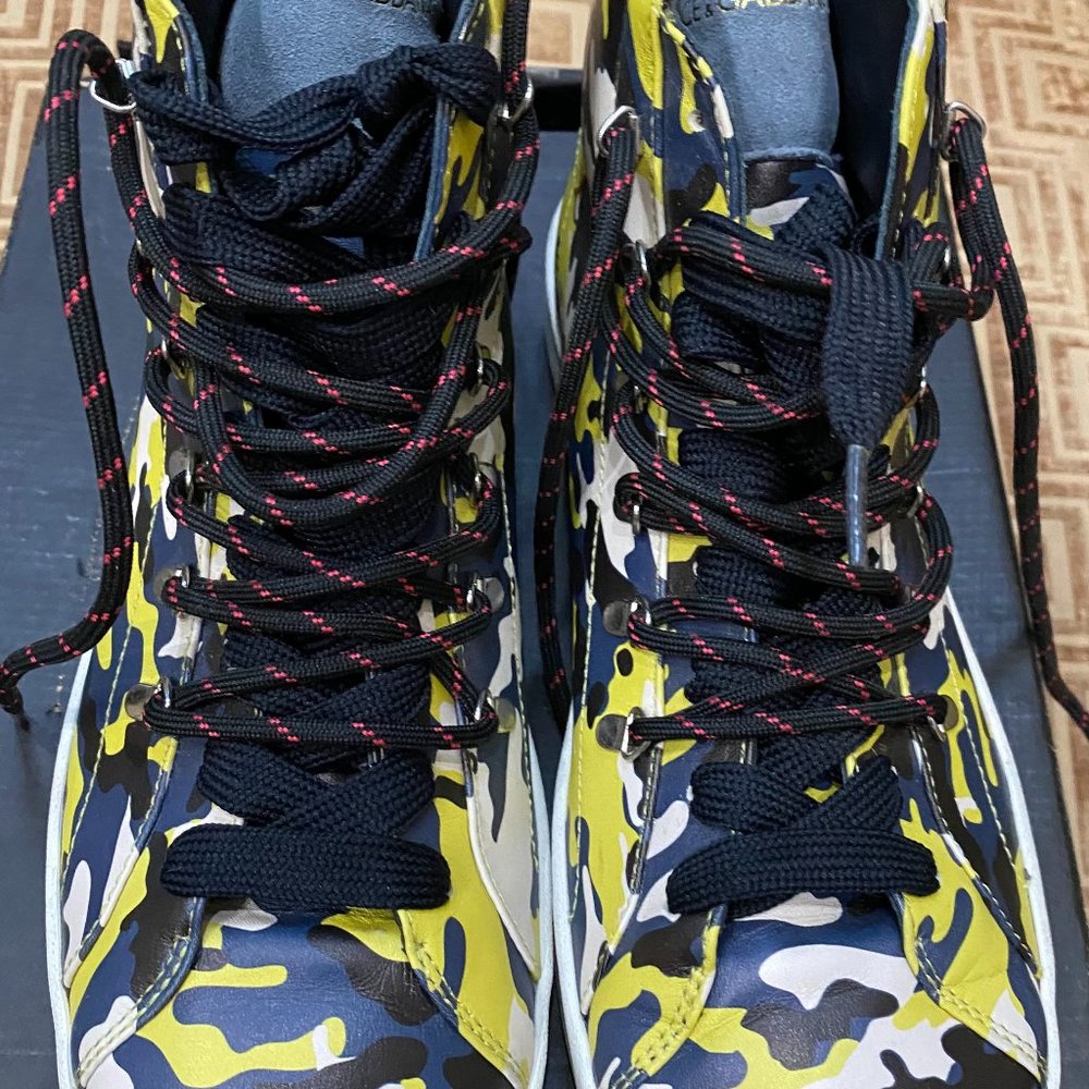 DOLCE&GABBANA - High-Top Sneaker - in neon yellow/black/white - MEN 10.5 (43.5)